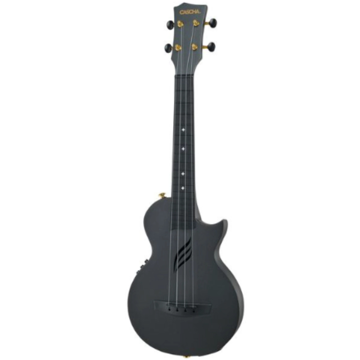 Cascha Carbon Fibre EQ HH 2258E czarne ukulele z pick-upem