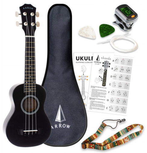 Ukulele sopranowe czarne