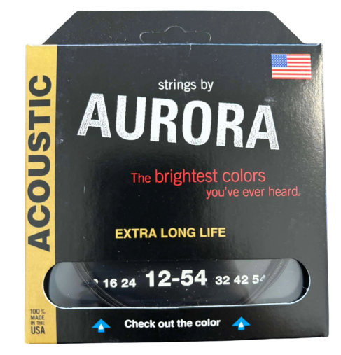 Czarne Struny do gitary akustycznej Aurora Premium Black