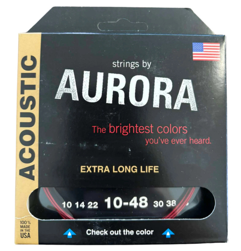 Czerwone Struny do gitary akustycznej Aurora Premium Red 10-48
