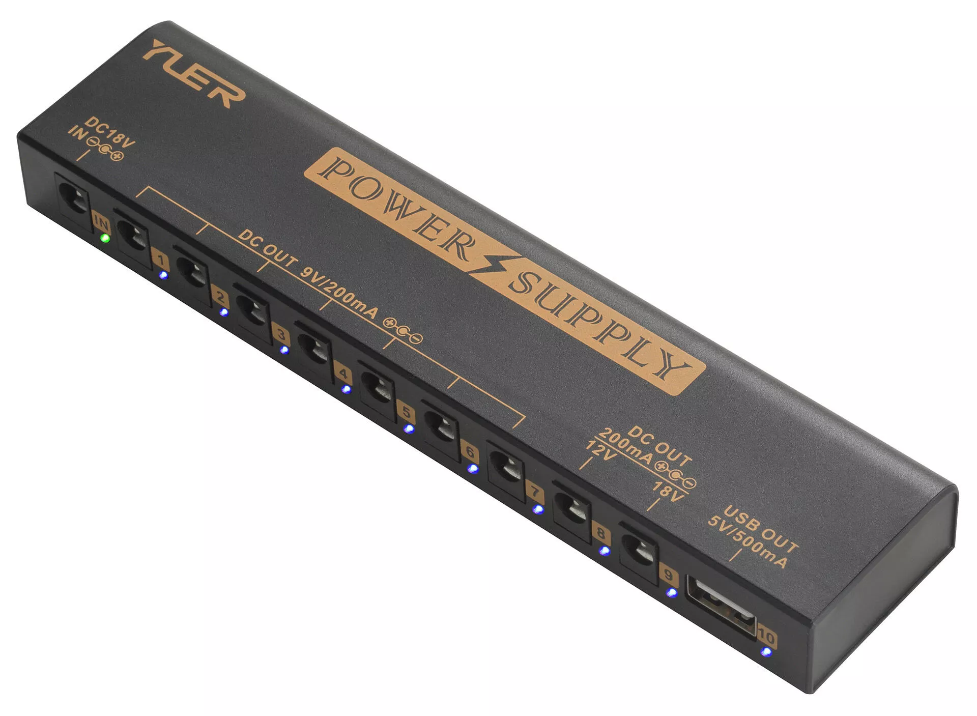 Izolowany zasilacz do efektów gitarowych 5V, 9V, 12V, 18V Yuer PR-04 Isolated Multi Power Supply