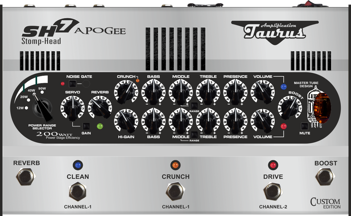 Wzmacniacz gitarowy 200W Stomp-Head 7.Apogee Taurus