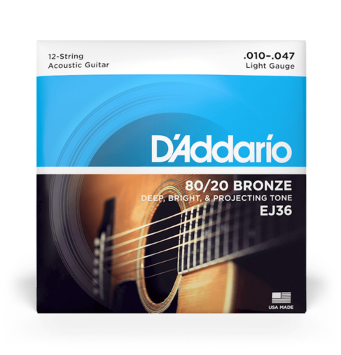 D'Addario EJ36 struny do gitary akustycznej Light 12 String Set 10-47