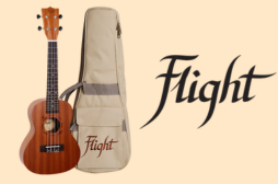 Świetne ukulele koncertowe z pokrowcem dla początkujących - Flight NUC310