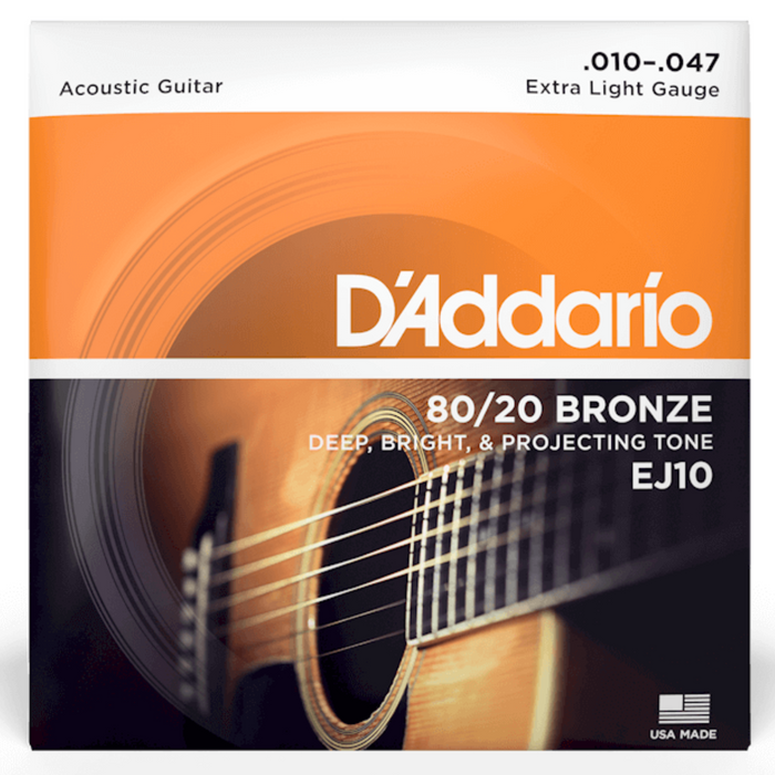 Zestaw D'Addario EJ10 struny do gitary akustycznej 10-47 z kostkami i korbką Ortega