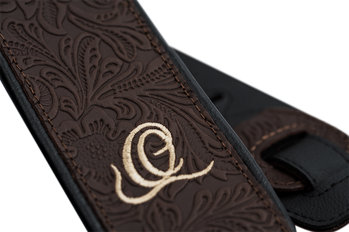 Pas do gitary skórzany Ortega OSBY-2 Byzantine Cocoa brązowy