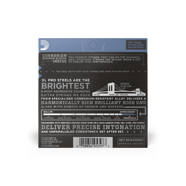 Struny do gitary elektrycznej D'Addario EPS520 Super Light 09-42