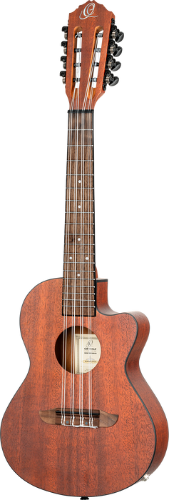 Ukulele tenorowe 8-strunowe elektroakustyczne Ortega RU4MM-CE-TE-8 Bonfire mahoń