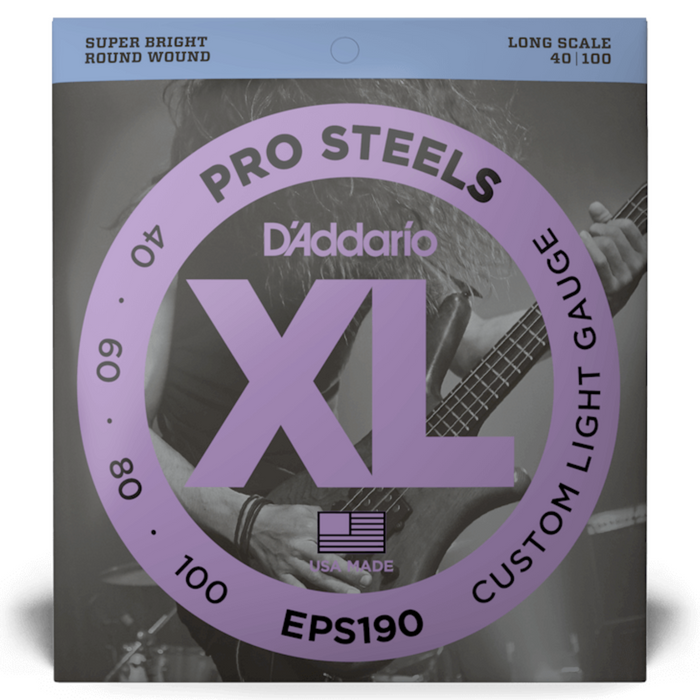 D'Addario EPS190 struny do gitary basowej Custom Light / Long Scale Set 40-100