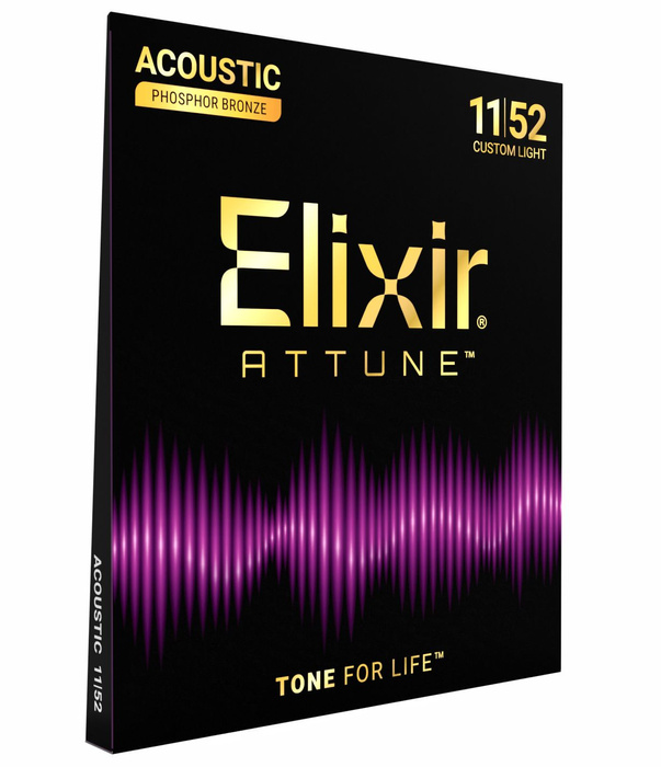 Elixir ATTUNE Phos Bronze 11-52 struny do gitary akustycznej Custom Light