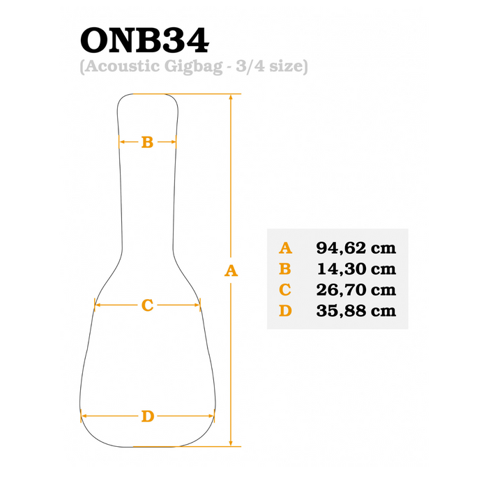 Pokrowiec na gitarę klasyczną 3/4 Ortega ONB34 94,5cm