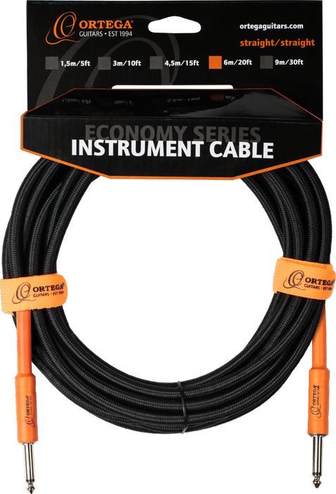 Kabel instrumentalny Ortega OECIS-20 J/J 6 m Economy czarny oplot