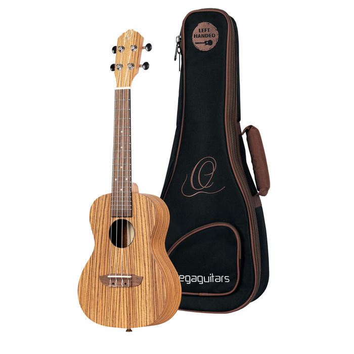 Ukulele koncertowe Ortega RFU11Z-L Zebrawood Natural dla leworęcznych z pokrowcem