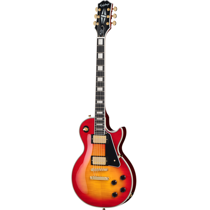 Epiphone Les Paul Custom Figured Heritage Cherry Sunburst RW gitara elektryczna z premium pokrowcem