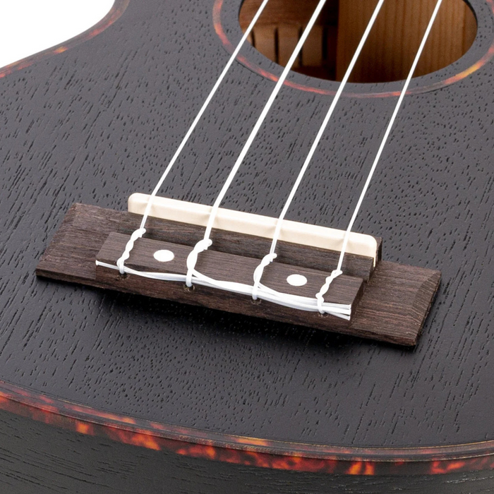Zestaw ukulele sopranowe Cascha Premium HH 2262 czarne z mahoniu + akcesoria