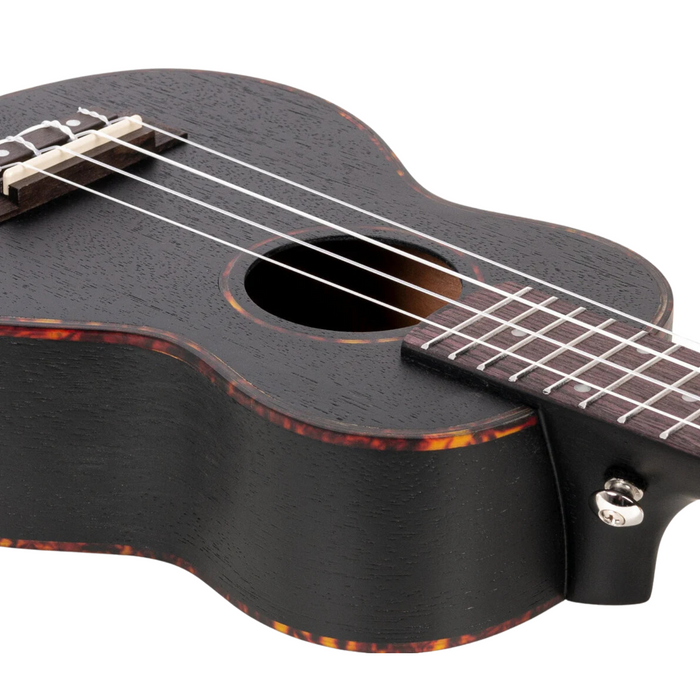 Ukulele Sopranowe czarne z mahoniu Cascha Premium HH 2262 zestaw