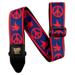 Pas do gitary Ernie Ball 4698 Peace Love Dove niebiesko-czerwony