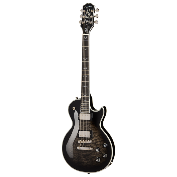 Epiphone EXCLUSIVE Bats in Flight Les Paul Custom Quilt Transparent Ebony Burst gitara elektryczna