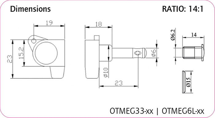 Klucze do gitary elektrycznej Ortega OTMEG33-CR 3+3