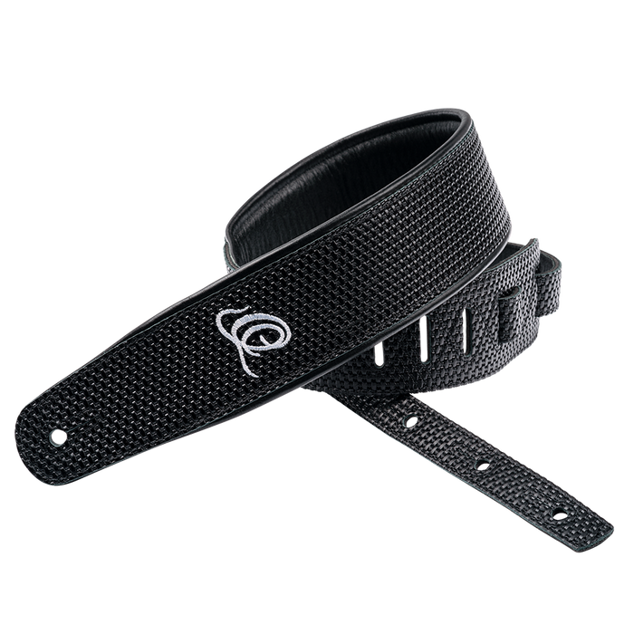 Pas do gitary skórzany Ortega OSCU-4 Black Braid czarny