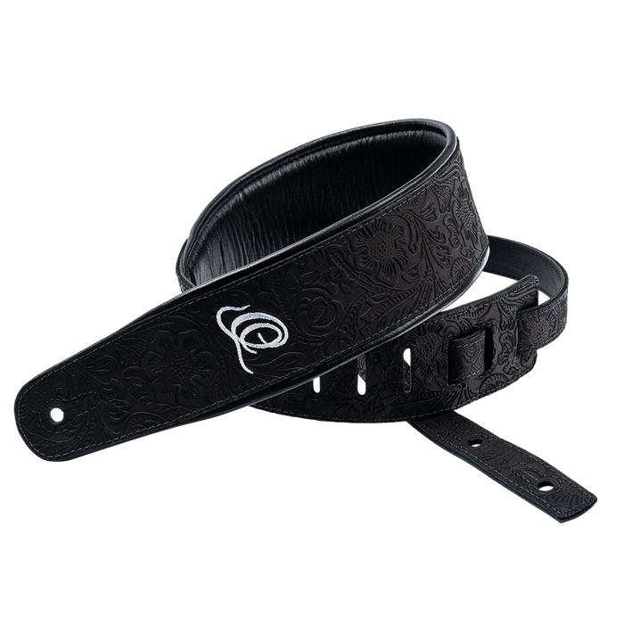Pas do gitary skórzany Ortega OSBY-1 Byzantine Black czarny