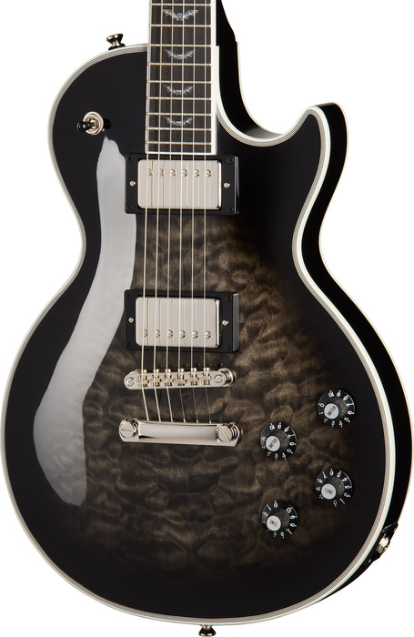 Epiphone EXCLUSIVE Bats in Flight Les Paul Custom Quilt Transparent Ebony Burst gitara elektryczna