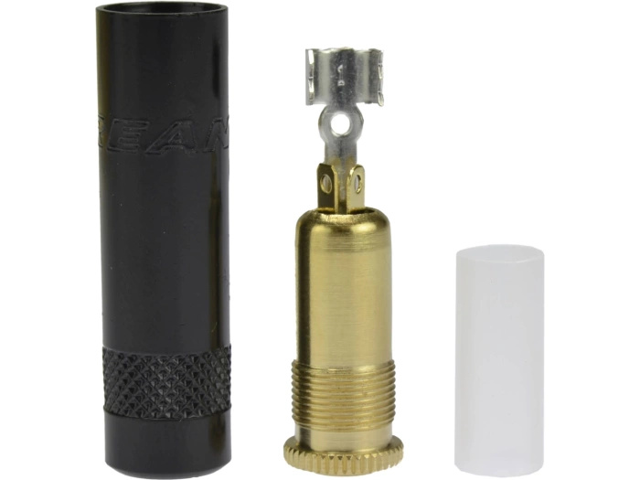 Gniazdo jack 3,5mm na kabel stereo Rean NYS240BG czarny ze złoconymi stykami