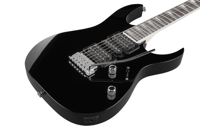 Zestaw gitarowy Ibanez GRG170DX-BKN gitara elektryczna superstrat z combo Marshall MG15G Gold i akcesoriami Ibanez 