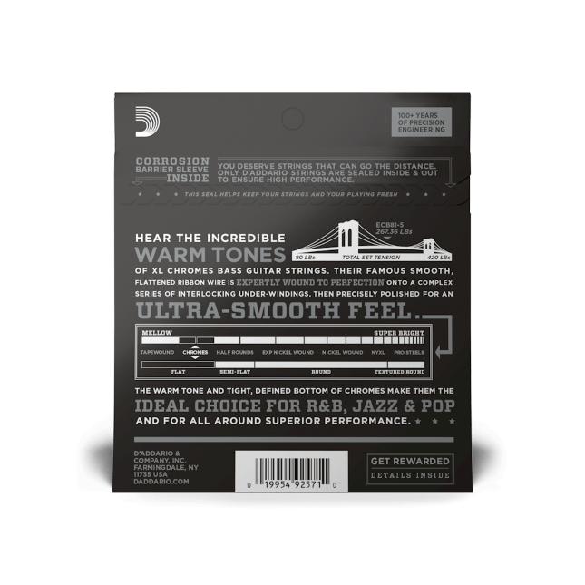 Struny do gitary basowej D'Addario ECB81-5 45-132 Long Scale 5 strun