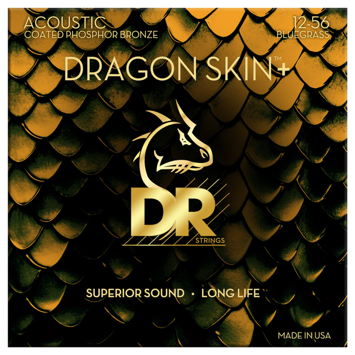 Struny do gitary akustycznej DR DAP 12-56 Dragon Skin+ Phosphor Bronze