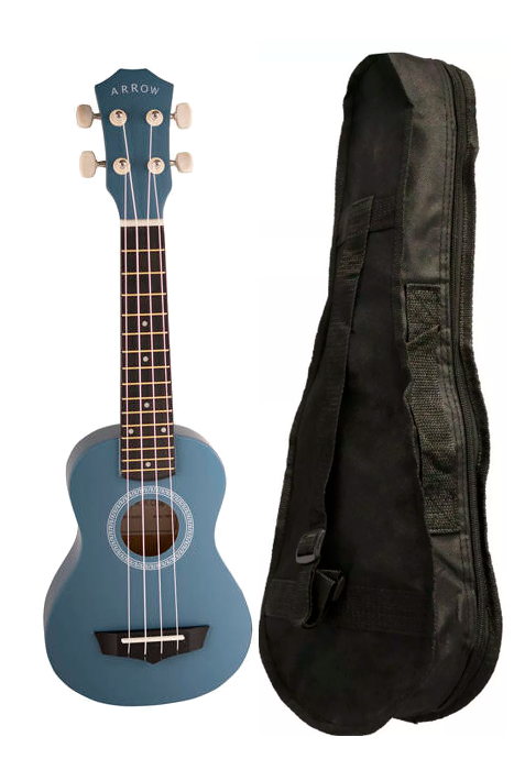 Ukulele sopranowe niebieskie z pokrowcem Arrow PB10 B2 Soprano Blue