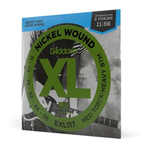 Struny do gitary elektrycznej D'Addario EXL117 XL Nickel Wound Regular 11-56 D Tuning
