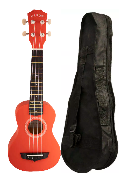 Ukulele sopranowe czerwone z pokrowcem Arrow PB10 R2 Soprano Red