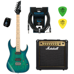 Zestaw gitara elektryczna Ibanez RG421AHM-BMT ze wzmacniaczem Marshall MG15GFX Gold i akcesoriami