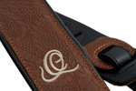 Pas do gitary skórzany Ortega OSCU-2 Natural Brown Flora naturalny brąz