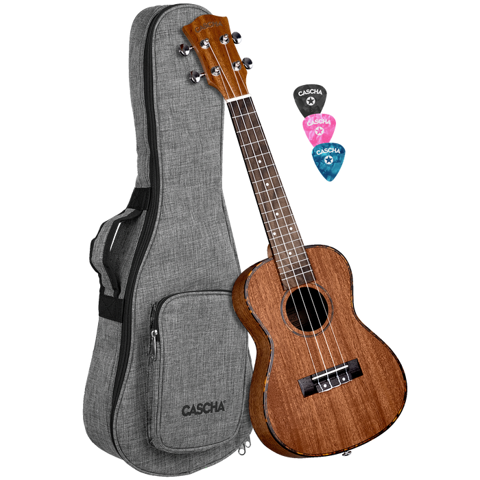 Ukulele koncertowe z mahoniu Cascha premium zestaw