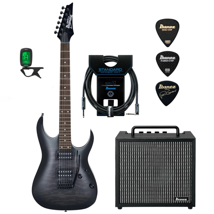 Zestaw gitara elektryczna Ibanez GRGA120QA-TKS Gio z combo Ibanez IBZ10GV2