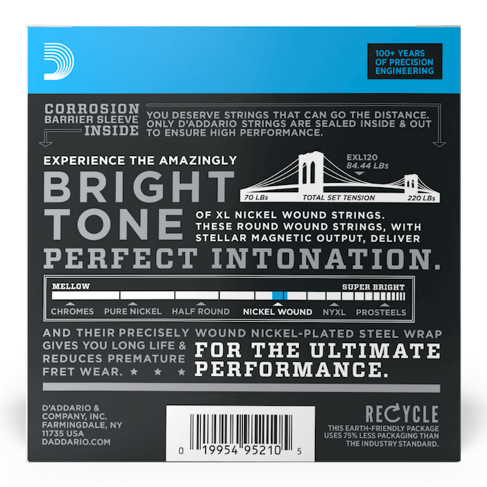 Struny do gitary elektrycznej D'Addario EXL120-10P XL Nickel Wound Super Light 10PACK 09-42