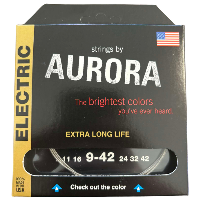 Struny do gitary elektrycznej Aurora Premium Clearcoat 9-42 Light Bezbarwne