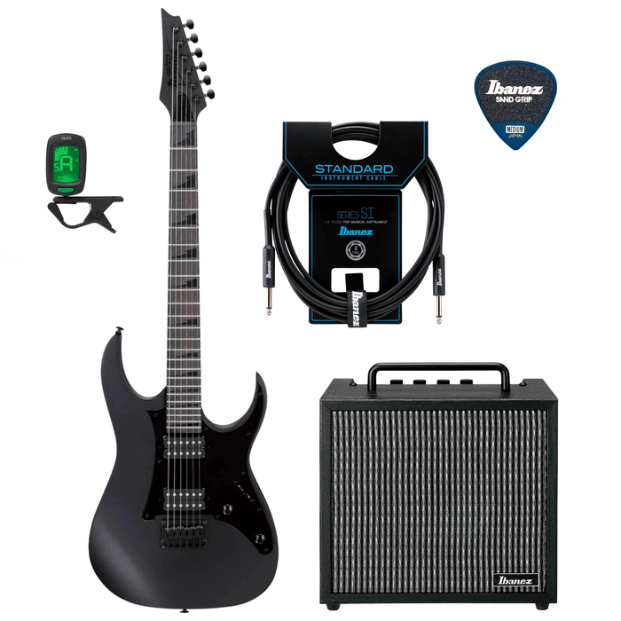 Zestaw gitarowy Ibanez GRGR131EX-BKF gitara elektryczna z combo Ibanez i akcesoriami