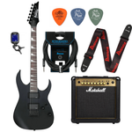 Zestaw gitara elektryczna Ibanez GRG121DX-BKF z combo Marshall MG15GFX Gold + akcesoria