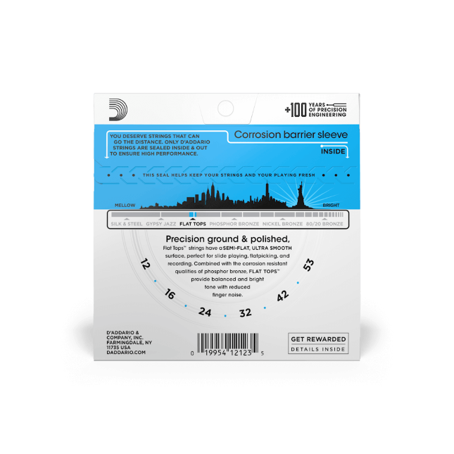 Struny do gitary akustycznej D'Addario EFT16 Flat Tops 12-53
