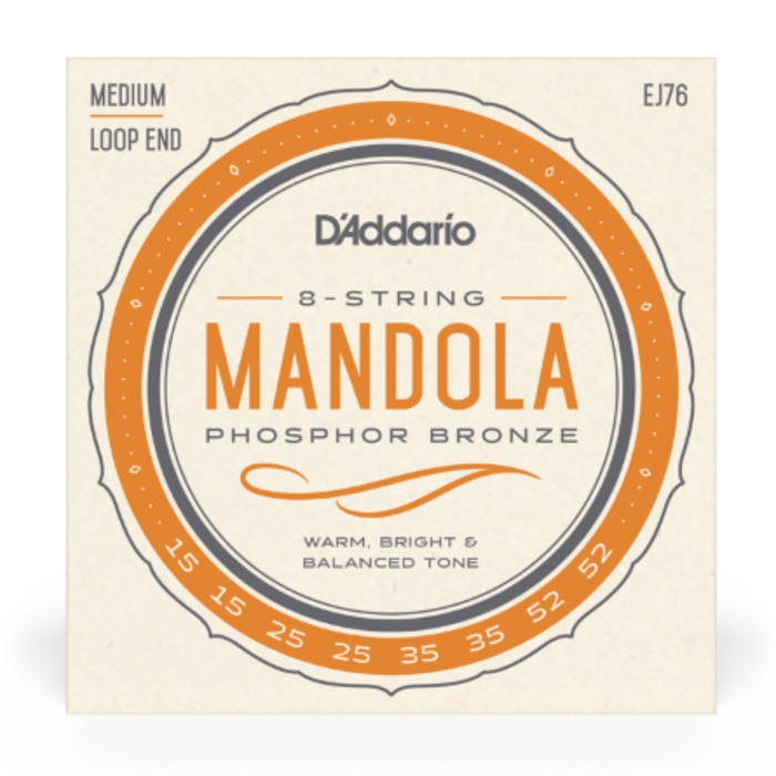 Struny do mandoliny D'Addario EJ76 15-52 Phosphor Bronze