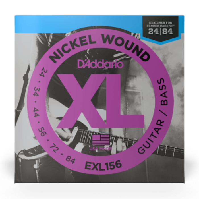 Struny do gitary elektrycznej D'Addario EXL156 Fender Bass VI 24-84