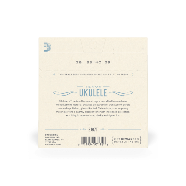 Struny do ukulele tenorowego D'Addario EJ87T Titanium