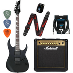 Zestaw gitara elektryczna Ibanez GRG121DX-BKF z combo Marshall MG15GFX Gold + akcesoria