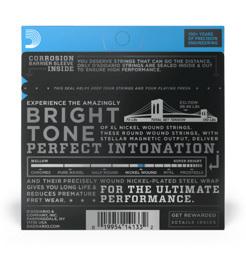 Struny do gitary elektrycznej D'Addario EXL110W Regular Light Wound Third 10-46