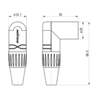 Gniazdo XLR męskie kątowe 3-pin Roxtone RX3RMP-NT