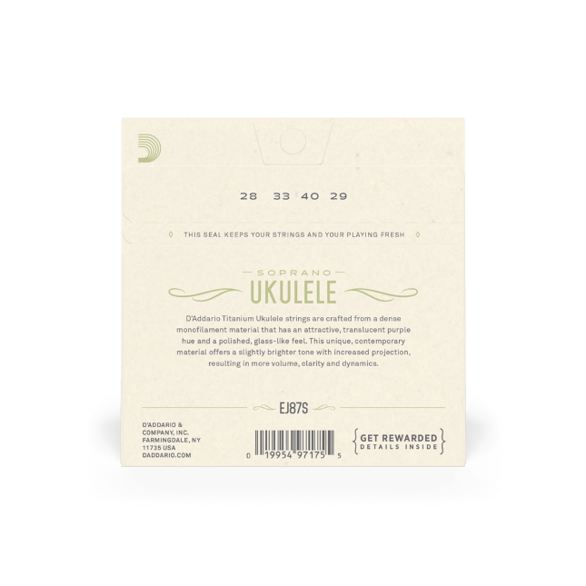Struny do ukulele sopranowego D'Addario EJ87S Titanium