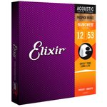 Zestaw Elixir 16052 NanoWeb Phosphor Bronze 12-53 struny do gitary akustycznej z kostkami Ibanez i korbką Dunlop